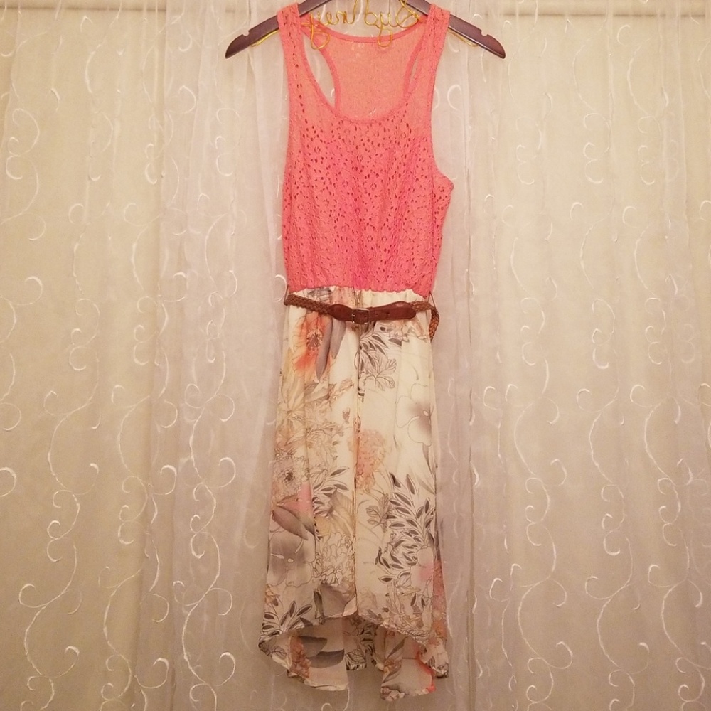 SOLD - Peach & Tan Dress